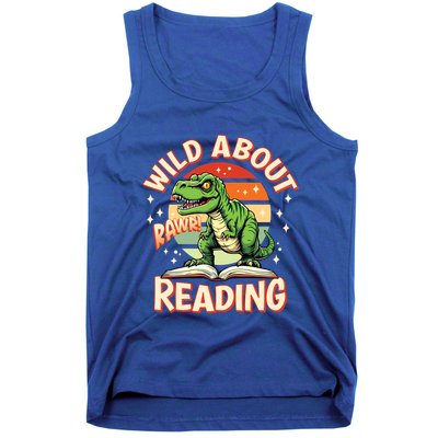Wild About Reading T Rex Design For Teachers And Students Great Gift Tank Top