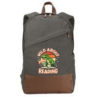 Wild About Reading T Rex Design For Teachers And Students Great Gift Cotton Canvas Backpack