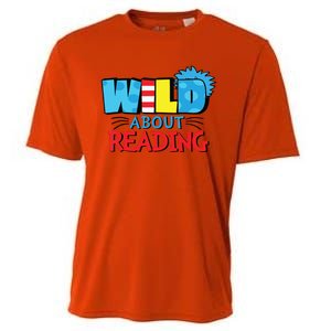 Wild About Reading Dr Teacher Red And White Stripe Hat Cooling Performance Crew T-Shirt