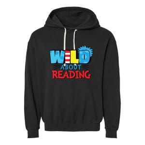 Wild About Reading Dr Teacher Red And White Stripe Hat Garment-Dyed Fleece Hoodie