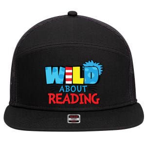 Wild About Reading Dr Teacher Red And White Stripe Hat 7 Panel Mesh Trucker Snapback Hat