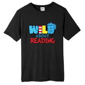 Wild About Reading Dr Teacher Red And White Stripe Hat Tall Fusion ChromaSoft Performance T-Shirt