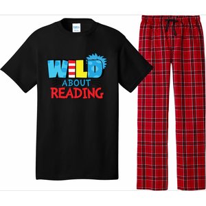 Wild About Reading Dr Teacher Red And White Stripe Hat Pajama Set