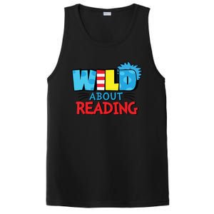 Wild About Reading Dr Teacher Red And White Stripe Hat PosiCharge Competitor Tank