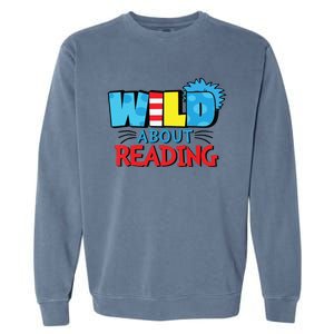 Wild About Reading Dr Teacher Red And White Stripe Hat Garment-Dyed Sweatshirt