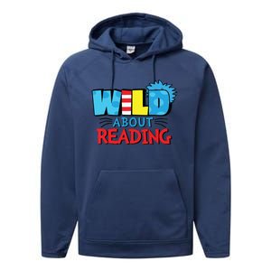 Wild About Reading Dr Teacher Red And White Stripe Hat Performance Fleece Hoodie