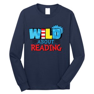 Wild About Reading Dr Teacher Red And White Stripe Hat Long Sleeve Shirt