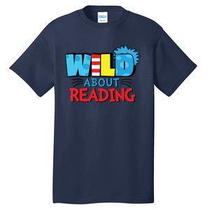 Wild About Reading Dr Teacher Red And White Stripe Hat Tall T-Shirt