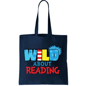 Wild About Reading Dr Teacher Red And White Stripe Hat Tote Bag