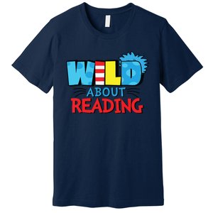 Wild About Reading Dr Teacher Red And White Stripe Hat Premium T-Shirt