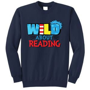 Wild About Reading Dr Teacher Red And White Stripe Hat Tall Sweatshirt