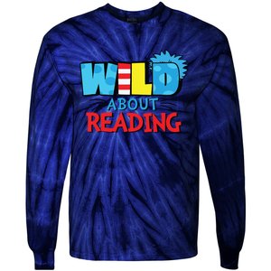 Wild About Reading Dr Teacher Red And White Stripe Hat Tie-Dye Long Sleeve Shirt