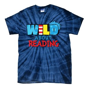 Wild About Reading Dr Teacher Red And White Stripe Hat Tie-Dye T-Shirt