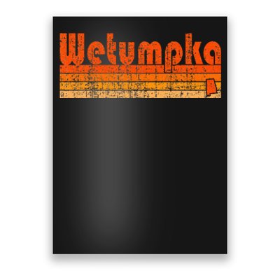 Wetumpka Alabama Retro 80s Style Poster