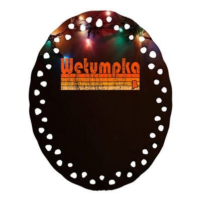 Wetumpka Alabama Retro 80s Style Ceramic Oval Ornament