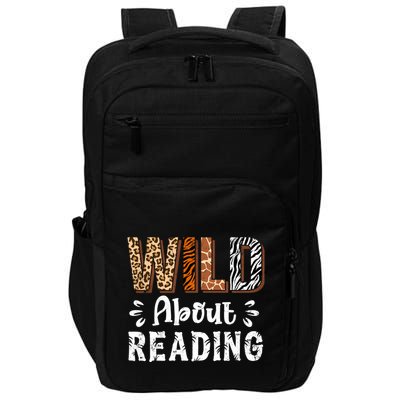 Wild About Reading Books Reader Lover Animals Leopard Zebra Impact Tech Backpack