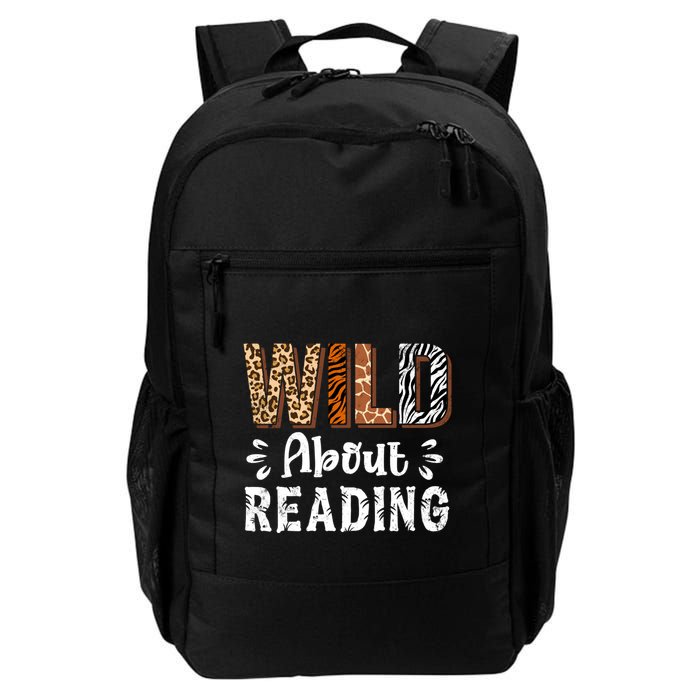 Wild About Reading Books Reader Lover Animals Leopard Zebra Daily Commute Backpack