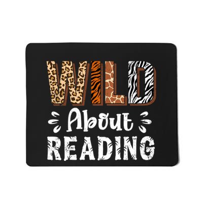 Wild About Reading Books Reader Lover Animals Leopard Zebra Mousepad
