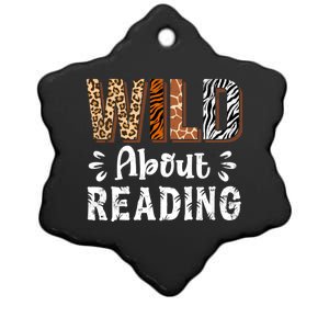 Wild About Reading Books Reader Lover Animals Leopard Zebra Ceramic Star Ornament