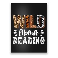 Wild About Reading Books Reader Lover Animals Leopard Zebra Poster