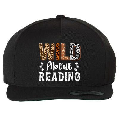Wild About Reading Books Reader Lover Animals Leopard Zebra Wool Snapback Cap