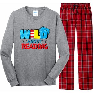 Wild About Reading Dr Teacher Red And White Stripe Hat Long Sleeve Pajama Set