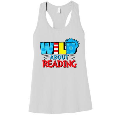 Wild About Reading Dr Teacher Red And White Stripe Hat Women's Racerback Tank