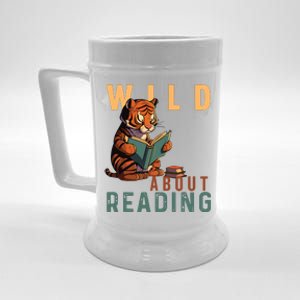 Wild About Reading Love Books Nerd Bookworm Librarian Beer Stein