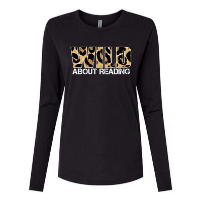 Wild About Reading Leopard I Love Reading Book Lover Gift Womens Cotton Relaxed Long Sleeve T-Shirt