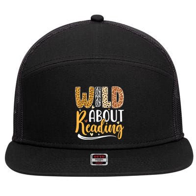 Wild About Reading Books Readers Lovers Bookworm Library Day 7 Panel Mesh Trucker Snapback Hat