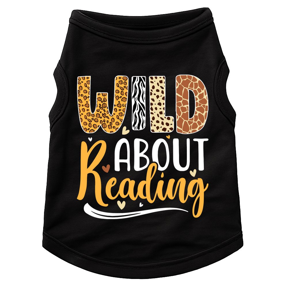 Wild About Reading Books Readers Lovers Bookworm Library Day Doggie Tank