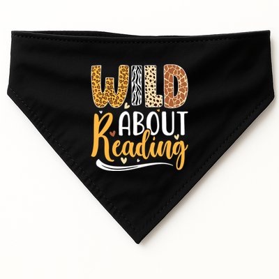 Wild About Reading Books Readers Lovers Bookworm Library Day USA-Made Doggie Bandana