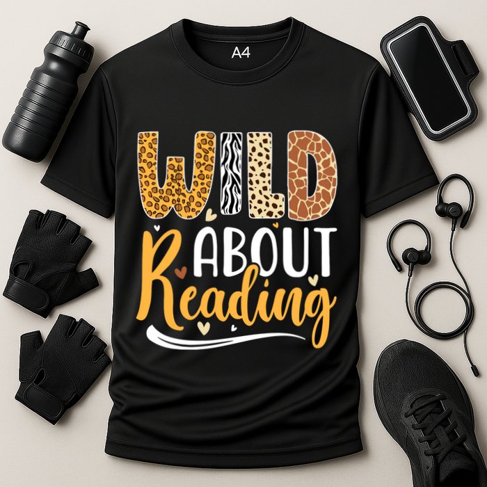 Wild About Reading Books Readers Lovers Bookworm Library Day Performance Shirt