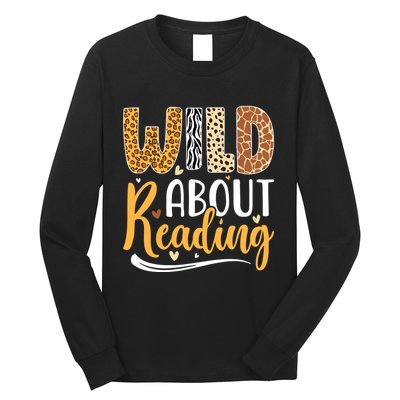 Wild About Reading Books Readers Lovers Bookworm Library Day Long Sleeve Shirt