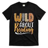 Wild About Reading Books Readers Lovers Bookworm Library Day T-Shirt