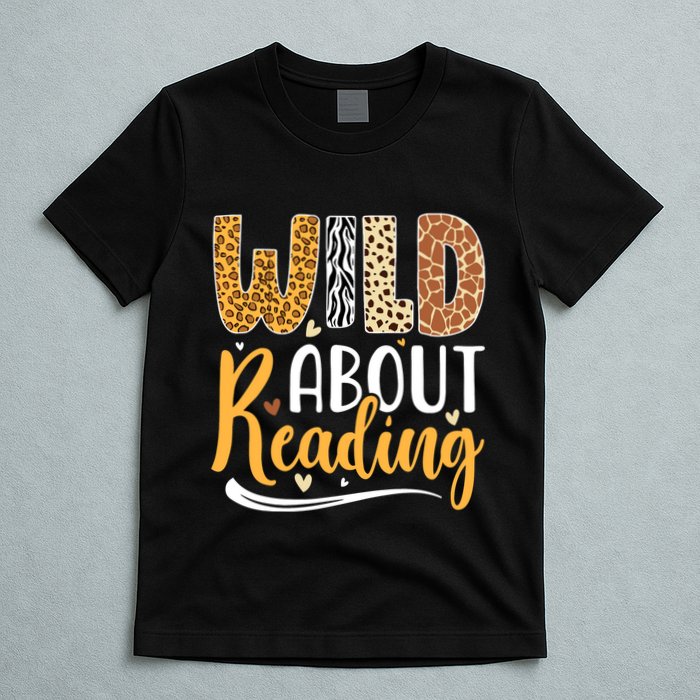 Wild About Reading Books Readers Lovers Bookworm Library Day T-Shirt