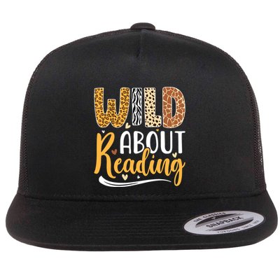 Wild About Reading Books Readers Lovers Bookworm Library Day Flatbill Hat