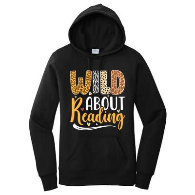 Wild About Reading Books Readers Lovers Bookworm Library Day Women's Pullover Hoodie