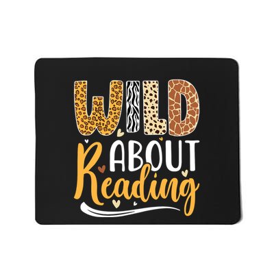 Wild About Reading Books Readers Lovers Bookworm Library Day Mousepad