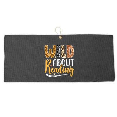 Wild About Reading Books Readers Lovers Bookworm Library Day Large Microfiber Waffle Golf Towel