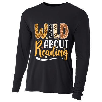 Wild About Reading Books Readers Lovers Bookworm Library Day Cooling Performance Long Sleeve Crew