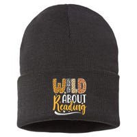 Wild About Reading Books Readers Lovers Bookworm Library Day Sustainable Knit Beanie