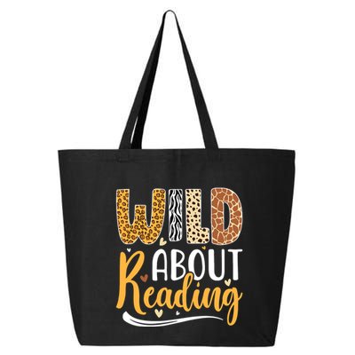 Wild About Reading Books Readers Lovers Bookworm Library Day 25L Jumbo Tote