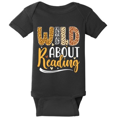 Wild About Reading Books Readers Lovers Bookworm Library Day Baby Bodysuit