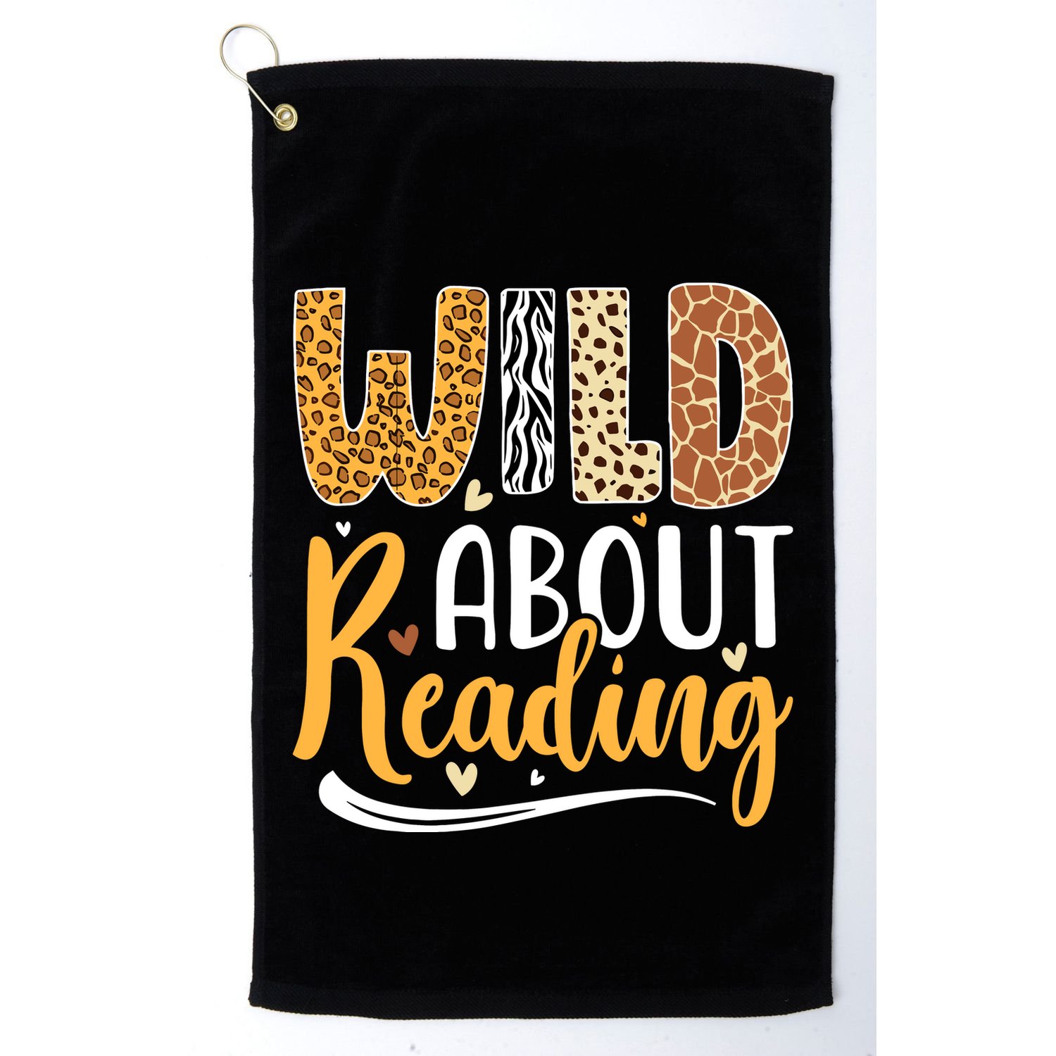Wild About Reading Books Readers Lovers Bookworm Library Day Golf Towel