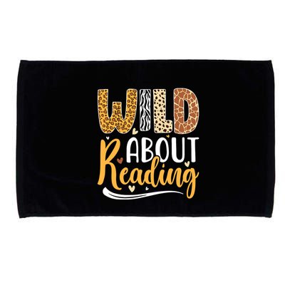 Wild About Reading Books Readers Lovers Bookworm Library Day Microfiber Hand Towel