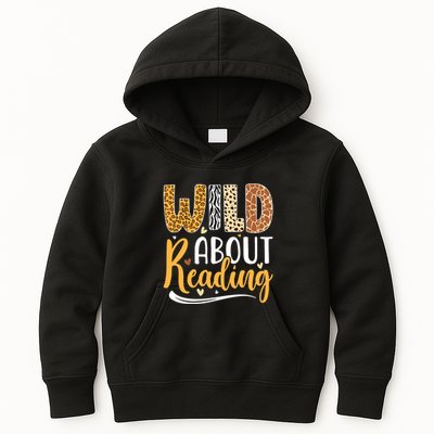 Wild About Reading Books Readers Lovers Bookworm Library Day Kids Hoodie