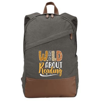 Wild About Reading Books Readers Lovers Bookworm Library Day Cotton Canvas Backpack