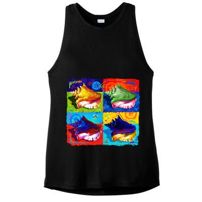 Warhol Conch Shells Ladies PosiCharge Tri-Blend Wicking Tank
