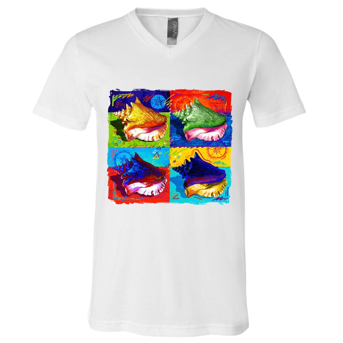 Warhol Conch Shells V-Neck T-Shirt
